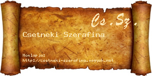 Csetneki Szerafina névjegykártya
